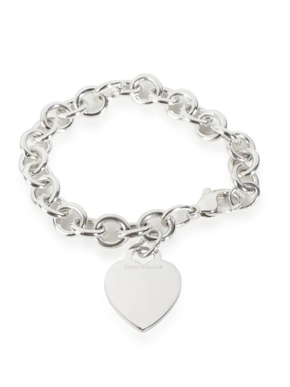 Tiffany & Co. Sterling Silver Heart Tag Charm Bracelet